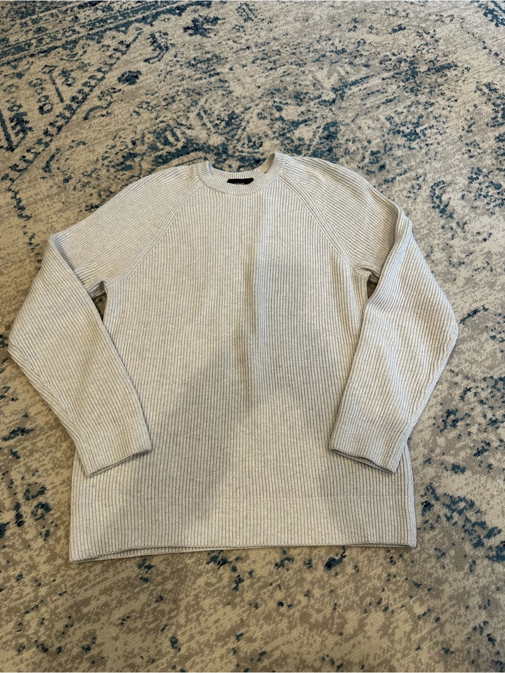 Vince Ribbed Knit Crew Neck Sweater cotton